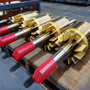 Rotor and machined shaft